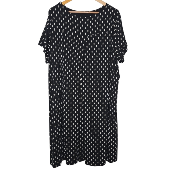 J Jill Womens Printed Short Sleeve Rayon Jersey Wearever Midi Dress Plus Size 3X - Picture 2 of 10